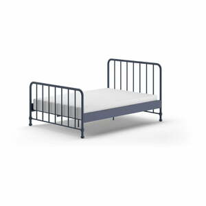 Modrá kovová jednolůžková postel s roštem 140x200 cm BRONXX – Vipack
