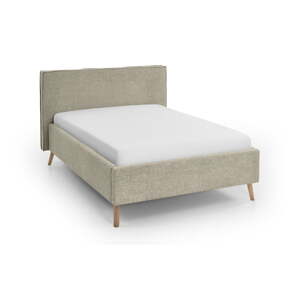 Béžová čalouněná dvoulůžková postel s úložným prostorem s roštem 140x200 cm Riva – Meise Möbel