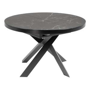 Černý kulatý rozkládací jídelní stůl s keramickou deskou ø 160 cm Vashti – Kave Home