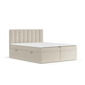 Béžová boxspring postel s úložným prostorem 180x200 cm Novento – Maison de Rêve