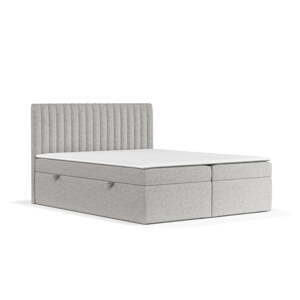 Světle šedá boxspring postel s úložným prostorem 180x200 cm Spencer – Maison de Rêve